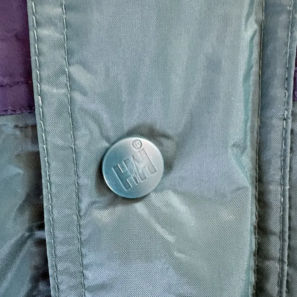 Vintage 90s Helly Hansen Helly-Tech Packable Rain Jacket Size XL Blue Colorblock